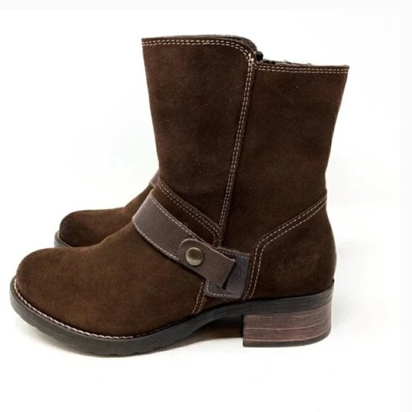 Taos Craft Brown Suede Block Heel Ankle Boots - Size 10 - Picture 1 of 13